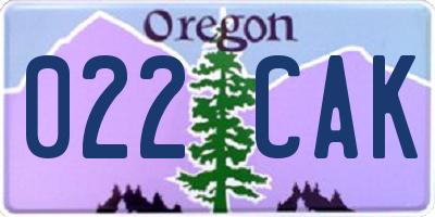 OR license plate 022CAK