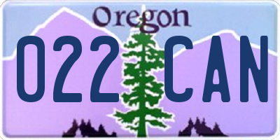 OR license plate 022CAN