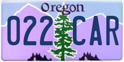 OR license plate 022CAR
