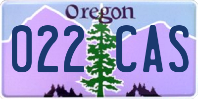OR license plate 022CAS