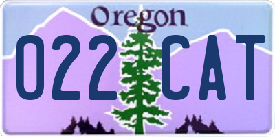 OR license plate 022CAT