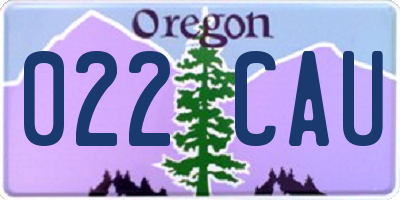 OR license plate 022CAU