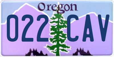 OR license plate 022CAV
