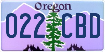 OR license plate 022CBD