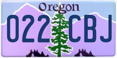 OR license plate 022CBJ