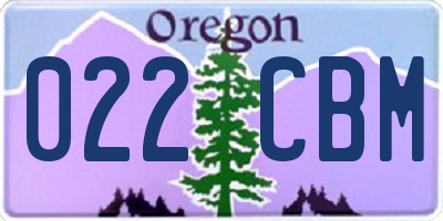 OR license plate 022CBM