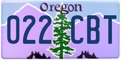 OR license plate 022CBT
