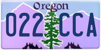 OR license plate 022CCA
