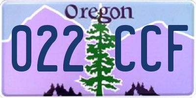OR license plate 022CCF