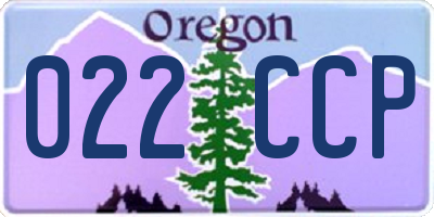 OR license plate 022CCP