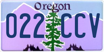 OR license plate 022CCV