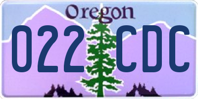 OR license plate 022CDC