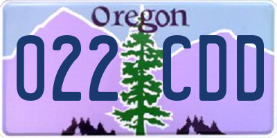 OR license plate 022CDD