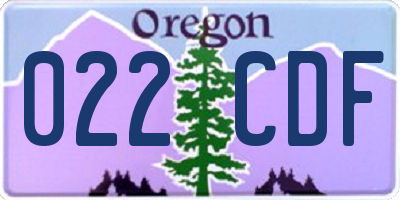 OR license plate 022CDF