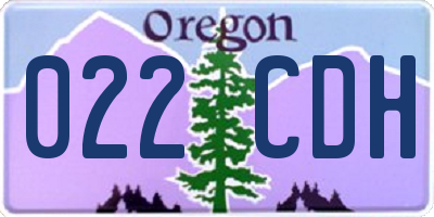 OR license plate 022CDH