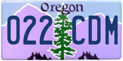 OR license plate 022CDM