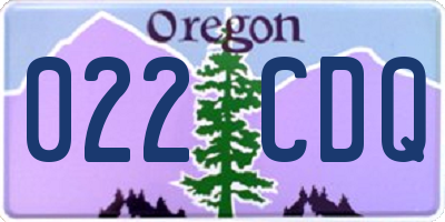 OR license plate 022CDQ