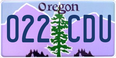 OR license plate 022CDU