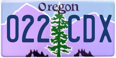 OR license plate 022CDX