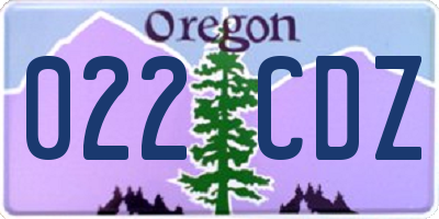 OR license plate 022CDZ