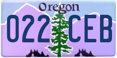 OR license plate 022CEB