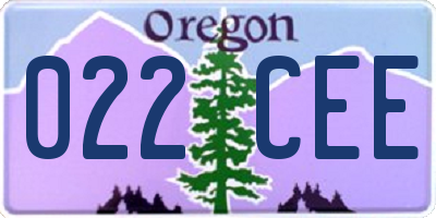 OR license plate 022CEE