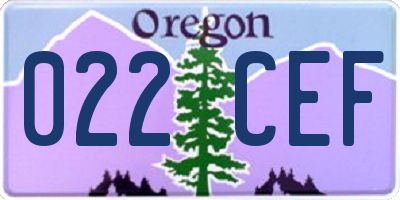 OR license plate 022CEF