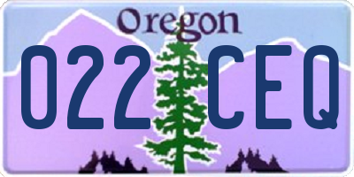 OR license plate 022CEQ