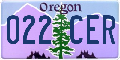 OR license plate 022CER