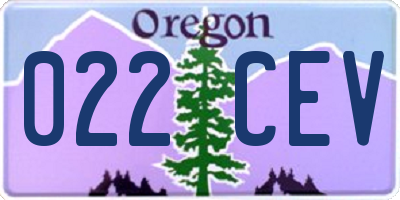 OR license plate 022CEV