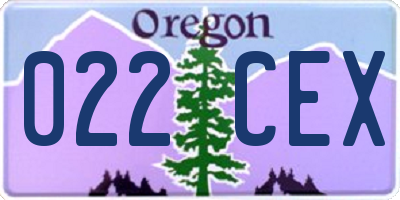 OR license plate 022CEX