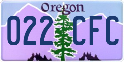 OR license plate 022CFC