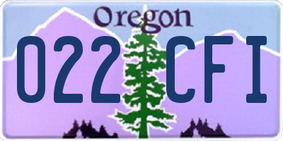OR license plate 022CFI