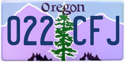 OR license plate 022CFJ