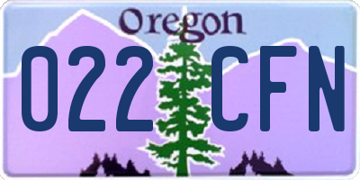 OR license plate 022CFN