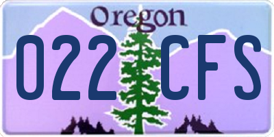 OR license plate 022CFS