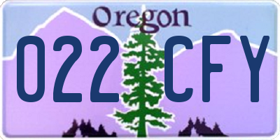 OR license plate 022CFY