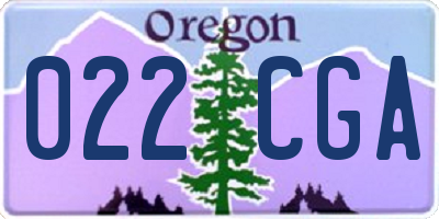 OR license plate 022CGA