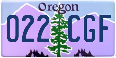OR license plate 022CGF