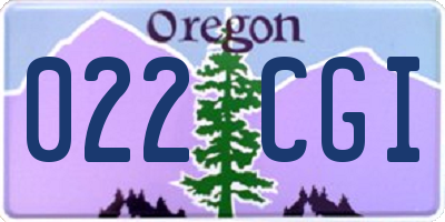 OR license plate 022CGI