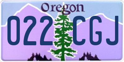OR license plate 022CGJ