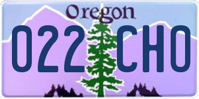 OR license plate 022CHO