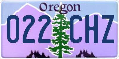 OR license plate 022CHZ