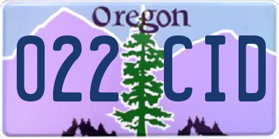OR license plate 022CID