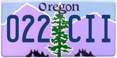 OR license plate 022CII