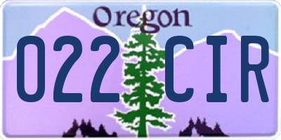 OR license plate 022CIR
