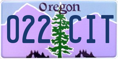 OR license plate 022CIT
