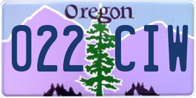 OR license plate 022CIW