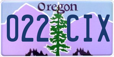OR license plate 022CIX