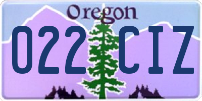 OR license plate 022CIZ